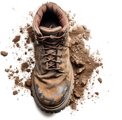 boot with dirt